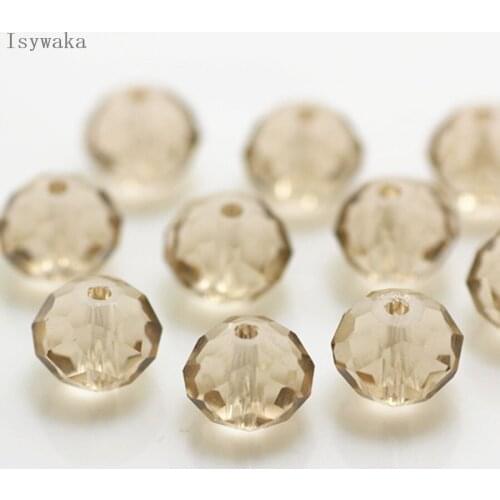 Isywaka Tender Rose Color 6*8mm 72pcs Rondelle Austria faceted Crystal Glass Bead Loose Spacer Round Bead for Jewelry Making