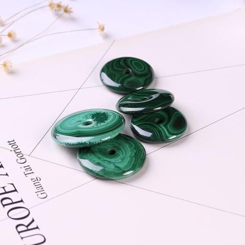 Genuine Natural Malachite Green Chrysocolla Pendant Powerful 32x8mm Women Men Round Donut Jewelry AAAAAA