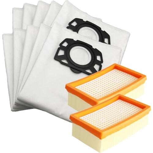 10 pcs Filter Bags for Karcher MV4 MV5 MV6 WD4 WD5 WD6 Karcher WD4000 to WD5999 Robot Vacuum Cleaner Spare Part #2.863-006.0