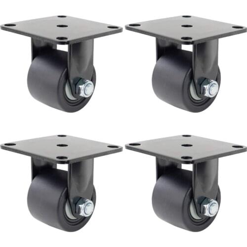 Metal Furniture Caster Wheels Roller Replacement Black Top Plate Casters Nylon Wheels 2/2.5/3 inch Furniture Replacements 2/1pcs