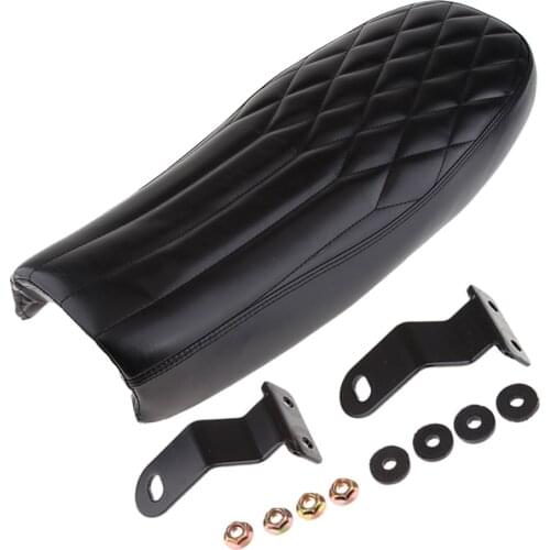 Motorcycle Cafe Racer Vintage Flat Seat Cushion Rhombus Seat Saddle Black Motorcycle Seat Saddle Cafe Racer Vintage Seat Cushion