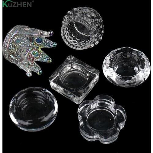 New 1Pcs Acrylic Nail Cup Acrylic Powder Liquid Crystal Glass Dish Bowl Holder Container Equipment Nail Tool For Nail