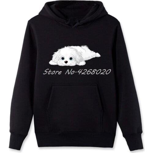 New Cute Havanese Puppy Print Hoodie Mens Cotton Sweatshirt Casual Unisex Hot Sell Hip Hop Harajuku Streetwear