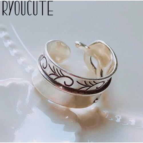 New Charming Open Leaf Ring for Women Vintage Boho Party Rings Gothic Punk Jewelry Gifts for Girls 2021