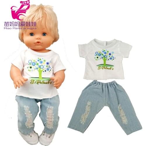 Doll clothes for Nenuco doll costume Ropa y su Hermanita 40cm baby doll shirt and jeans trousers