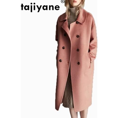 Coat Winter Autumn Women Clothes 2021 10% Alpaca 90% Wool Jacket Korean Slim Long Double Side Woolen Coat Casaco Feminino ZT749