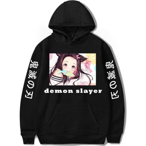 Anime Demon Slayer Pullover Women Unisex Men Anime hoodie Sweatshirt cool Hoodie Demon Slayer Kimetsu No Yaiba Sudadera Harajuku