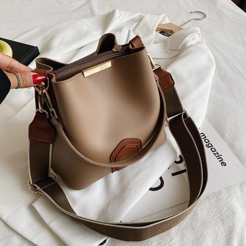 Luxury Brand women Bucket Shoulder bags Small PU Leather Crossbody Bag for female 2021 Winter Trends ladies Handbag and Purses