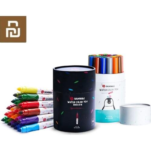 Bravokids 24 Color Washable Watercolor Pen Bright Colors Drawing Painting Watercolor Art Marker Pens School Supplies