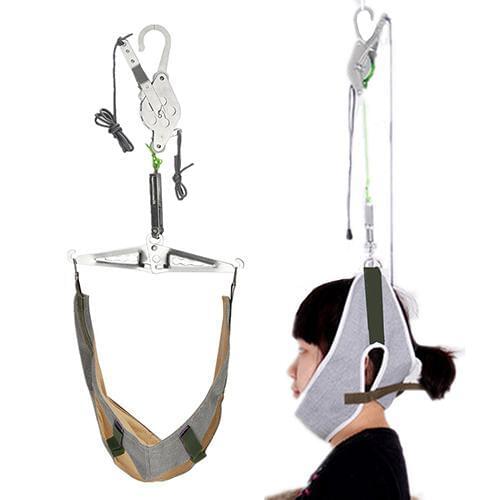 Popfeel Pain Relief Hanging Neck Stretcher Neck Cervical Traction Stretch Gear Brace Kit