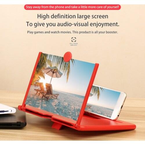 Universal 10'' 3D HD Screen Magnifier HD Folding Screen Amplifier Mobile Phone Magnifying Glass Stand Smart Phone Bracket Holder
