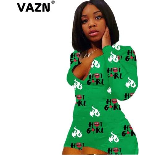 VAZN 2020 Hot Fancy Plus Size Daily Young Regular Soft Elastic Elegant Sexy Style Full Sleeve Women High Waist Skinny Playsuits