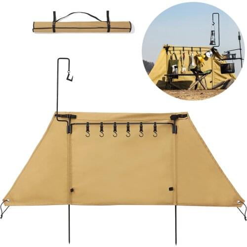 Foldable Outdoor Camping Windscreen Windproof Sidewall Portable Partition Wall Windproof Array Screen Canvas Windbreak
