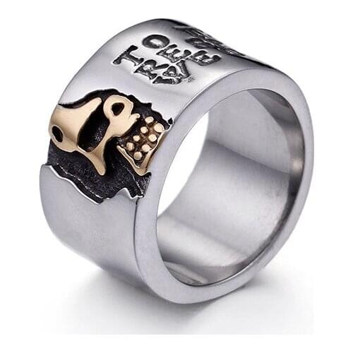 Domineering Pirates Mens Mens Ring Titanium Steel Single Personality Night Club Wide Ring Fashion Jewelry City Boys