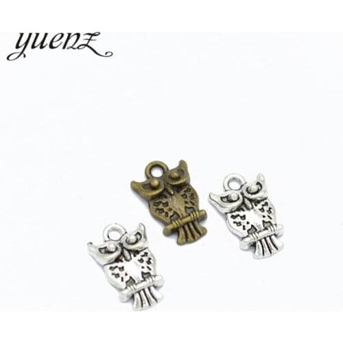 YuenZ 20pcs Metal Antique Silver color Owl Charms For DIY Earrings Bracelet Necklace Jewelry Making Accessories 17*11mm D163