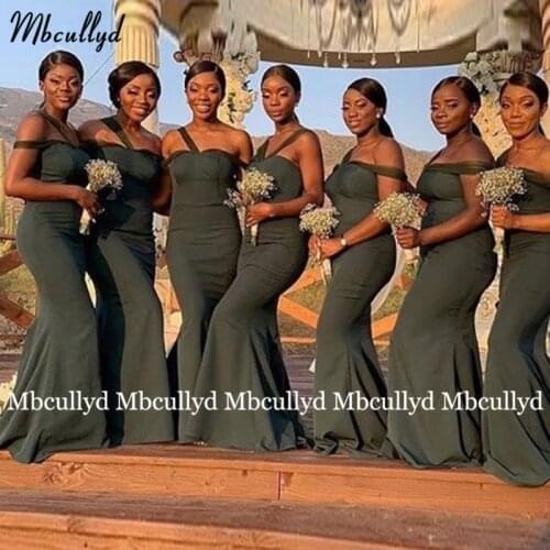 Women Mermaid Bridesmaid Dresses Adult Wedding Guest Elegant Dress For Party Gowns robe longue femme mariage Cheap Custom Size