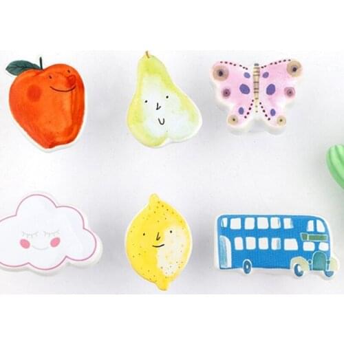 1PC Cartoon Cabinet Knobs Ceramic Handle Cupboard Dresser Drawer Pulls Kids Room Home Decor