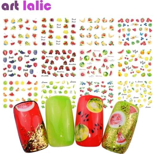 18 Sheet Summer Harajuku Element Fruit Retro Water Transfer Nail Art Sticker Decal Slider For Nails Decor Tool Tips Manicure