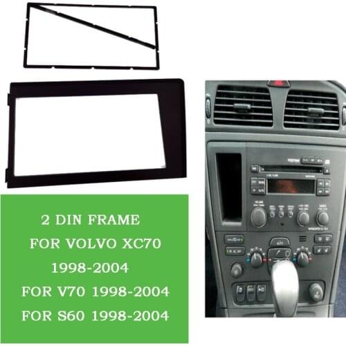 2 din Car Radio Fascia fit for Volvo XC70 V70 S60 1998-2004 Stereo Plate CD DVD Panel Plate Fascia Frame In Dash Mount Kit facia