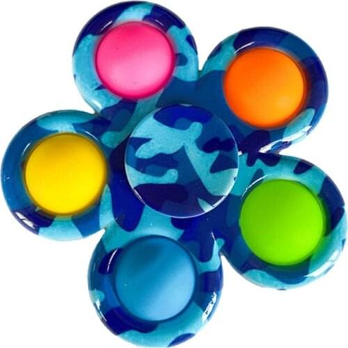 2 In 1 Flower Shaped Sensory Spinner Finger Toys Kids Early Educational Sensory Fidget Toy Stress Relief Toys for Kids and Adult