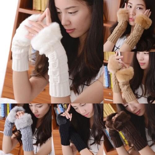 2017 Autumn Winter Women Warmth Knitted Arm Fingerless Gloves Long Stretchy Mittens Men Women Winter Hand Arm Warm Female Gloves