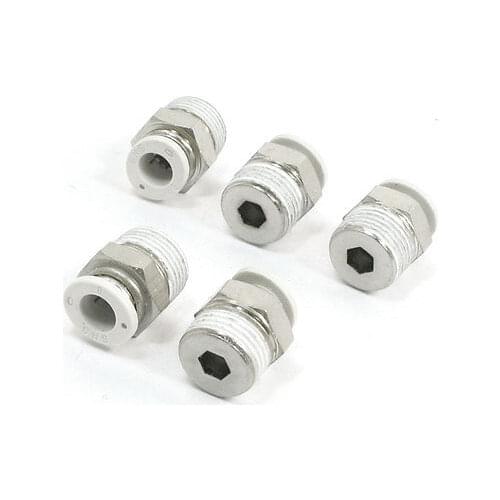 5 Pcs 3/8" PT Pneumatic Air Compressor Hose Male Quick Fitting Connector
