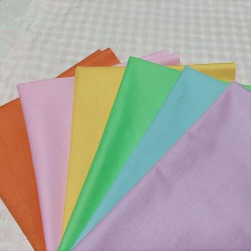 6pcs Pink Purple Blue Green Yellow Orange Solid Color Cotton Fabric Patchwork Cloth DIY Sewing Quilting Material For Baby&Child