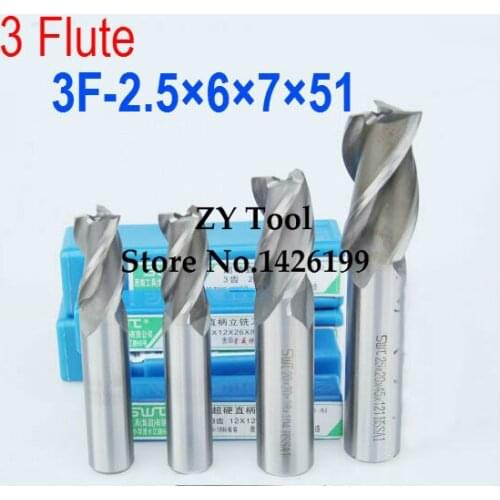 Free Shipping 5 pcs/set 2.5MM 3 Flute HSS & Aluminium End Mill Cutter CNC Bit Milling Machinery tools Cutting tools.Lathe Tool