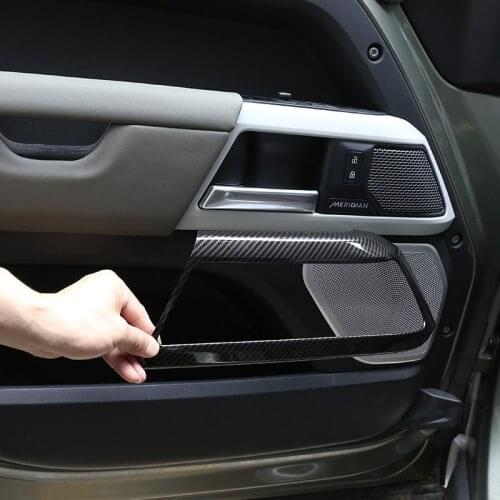 For Land Rover Defender 90 110 2020-2022 Car styling ABS Car Door Inner Handle Decorative Frame Cover Stickers Car Accessories
