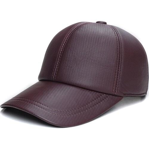 The Purple And Red Leather Baseball Cap Is Adjusted After The Men And Women Adjust The Sheepskin Duck Skin And Tongue Hats
