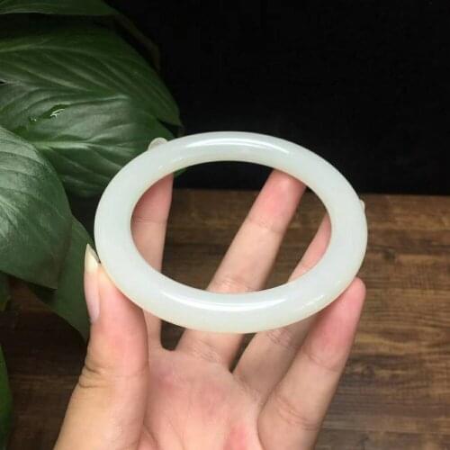 J64#Hetian jade white jade bracelet, jade quality and delicate structure tight