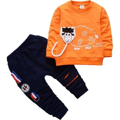 Kids Boys Set Childrens Spring Sheep Kids Clothing Baby Long-sleeved Shirt+pant 2pc Toddler Sport Clothes Sets Tracksuits