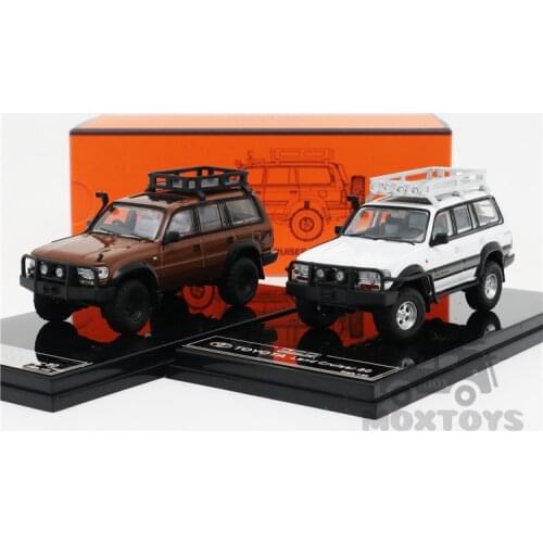 GCD 1:64 Toyota Land Cruiser LC80 Red/Brown/White Diecast Model Car