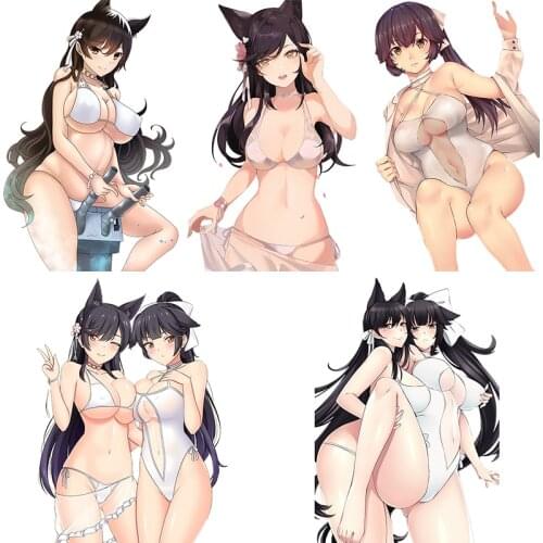 Three Ratels CDM365 hentai waifu Anime Atago Azur Lane cute sexy girl stickers for passat b6 car sticker motorcycauto decor