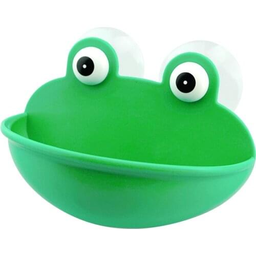 Wonderlife Wall Hanging Container Holder Soap Dish Case Household Storage Frogs Shaped Soap Box With Suction Cartoon Bath Tray
