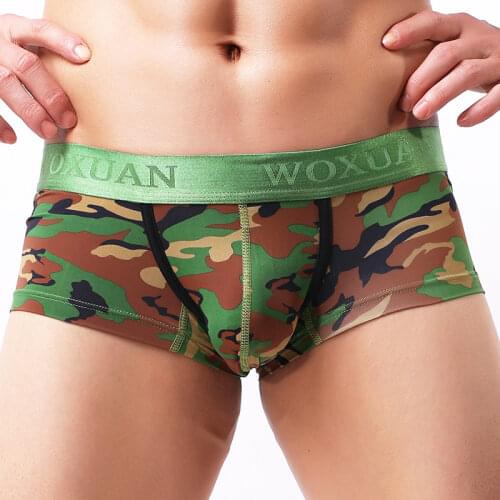 Underwear Panties Mens Camouflage Boxers Shorts Men Ventilate Boxers U Convex Pouch Bikini Swimwear Underpants