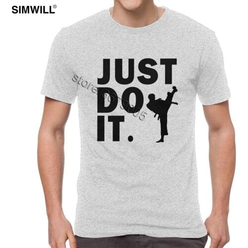 Novelty Taekwondo T-Shirt Mens Casual Eco Cotton Tees Top Round Collar Short Sleeves T Shirt