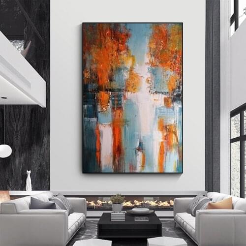 Landscape Oil Painting Wall Painting Vertical Handmade Abstract Art No Frames for Modern Living Room Decoration Painting