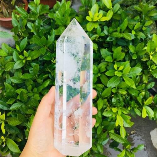 Big size Smelting stone white clear quartz stones and crystals obelisk wand pointhealing home&office decor provide energy
