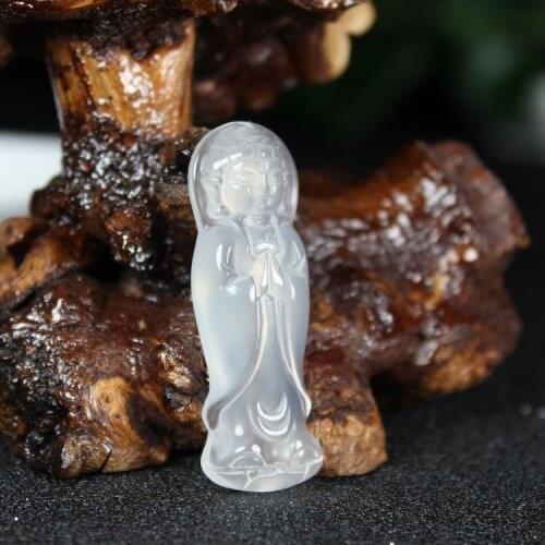 Natural White Jade Pendant Hand Carved Jade Pendants Fine Necklace for Men Women Fashion Jewelry