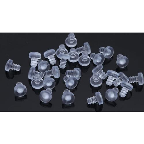 30 Pcs Clear Rubber Stem Bumpers Screws Hole Plugs Glass Table Top Spacers Anti Collision Embedded Soft Stem Bumpers Dust Plugs