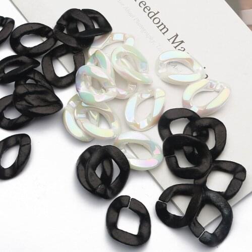 Acrylic Colorful Twist Oval Open Ring Beads Link Chain Connector for Jewelry Making Components Bag Strap DIY Eyeglasses Chains