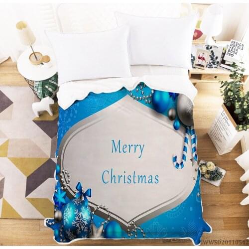 Merry Christmas Fashion Pattern Design Blanket 3D Creative Blanket Unique Bed Set Bedroom Decor For All Seasons
