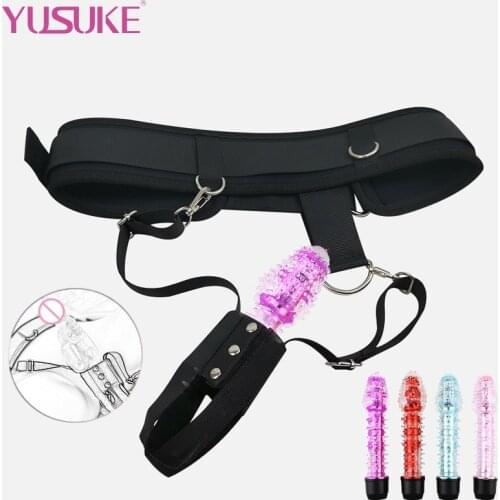 BDSM Bondage Gear Magic Wand Vibrator Holder Restraint Strap-on Belt Female Masturbate sex furniture Chastity sex toys for women