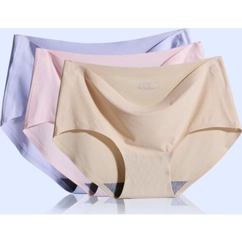 Sexy and Cute Ladies Comfortable Underwear,Ice Silk One-piece Mid-waist Briefs,Breathable and Seamless Panties,Cosplay Lingerie