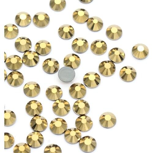 Rose Gold Hotfix Rhinestone Crystals Round Shape SS3 Rivoli Strass Flatback Loose Rhinestones Glue On Glass Rhinestone