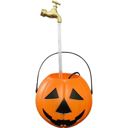 Halloween Pumpkin Decoration Floating Faucet Tabletop Fountain Water Pump Desktop Decoration Halloween Party Prop Holiday Decor