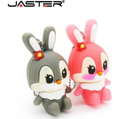 JASTER Lovely rabbit usb flash drive 8GB 16GB 32GB 64GB usb flash hang decorations memory stick pen drive for girl free shipping