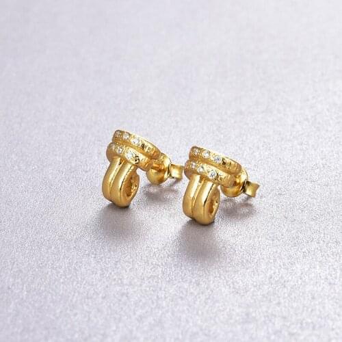 High jewelry s935 sterling silver I love you knotted earrings retro luxury fashion inlaid zircon earrings for women