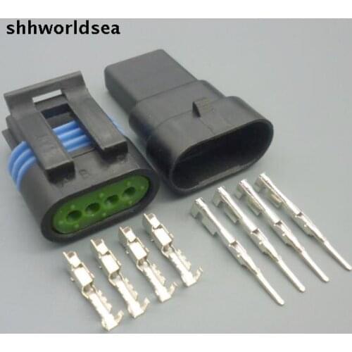 Worldgolden 5/30/100sets 1.5mm 4p 4way kit auto wire male female connector intake Pressure Sensor 12162190